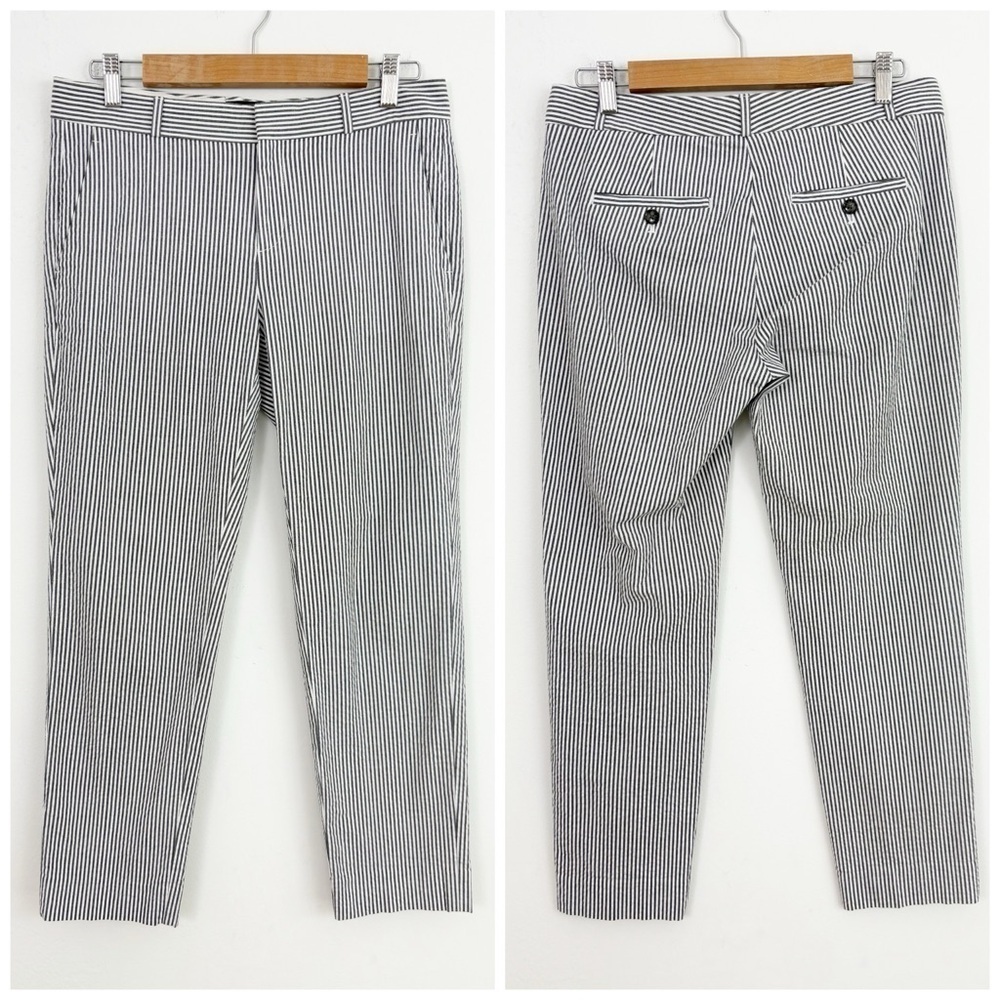 Banana Republic Monochrome Striped Straight Leg Pants